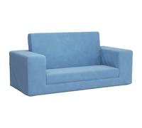 Vidaxl Canapé-Lit Pour Enfants 2 Places Bleu Peluche Douce Bleu