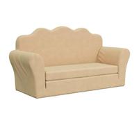 Canapé lit pour enfants 2 places crème peluche douce