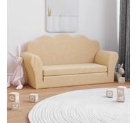vidaXL Canapé-lit pour Enfants 2 Places crème Peluche Douce