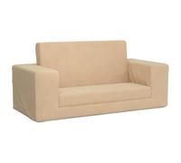vidaXL Canapé-lit pour Enfants 2 Places crème Peluche Douce