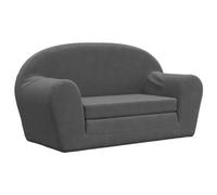 vidaXL Canapé-lit pour Enfants 2 Places, Lit de Jour avec Dossier et Accoudoirs, Lit d'Invité, Meuble de Chambre Salon, Anthracite Peluche Douce