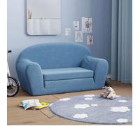 vidaXL Canapé-lit pour Enfants 2 Places, Lit de Jour avec Dossier et Accoudoirs, Lit d'Invité, Meuble de Chambre Salon, Bleu 357002