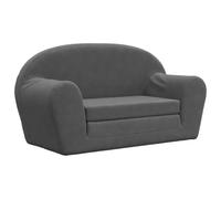 Vidaxl Canapé-Lit Pour Enfants 2 Places Anthracite Peluche Douce Gris