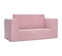 Vidaxl Canapé-Lit Pour Enfants 2 Places Rose Peluche Douce Rose