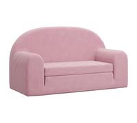Vidaxl Canapé-Lit Pour Enfants 2 Places Rose Peluche Douce Rose