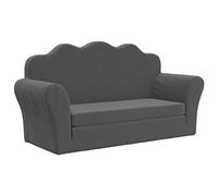 Vidaxl Canapé-Lit Pour Enfants 2 Places Anthracite Peluche Douce