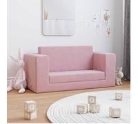 Vidaxl Canapé-Lit Pour Enfants 2 Places Rose Peluche Douce Rose