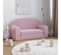 Vidaxl Canapé-Lit Pour Enfants 2 Places Rose Peluche Douce Rose