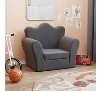 Canapé Enfants 2 Places Siège Gris Clair avec Étoiles Peluche Douce vidaXL