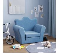 vidaXL Canapé-lit pour enfants 357056 – Bleu peluche douce