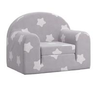 vidaXL Canapé-lit pour Enfants Gris Clair avec étoiles Peluche Douce