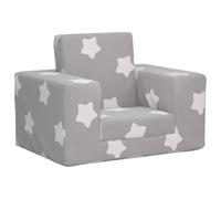 vidaXL Canapé-lit pour enfants Gris clair avec étoiles Peluche douce