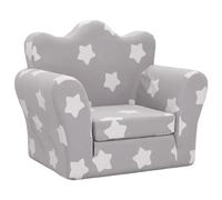 vidaXL Canapé-lit pour enfants 357052 gris clair avec étoiles en peluche douce