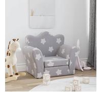 vidaXL Canapé-lit pour enfants gris clair avec étoiles peluche douce 357052