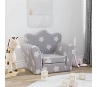 vidaXL Canapé-lit pour enfants gris clair avec étoiles peluche douce 357052 Gris G