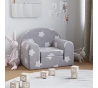 Vidaxl Canapé-Lit Pour Enfants Gris Clair Avec Étoiles Peluche Douce Gris