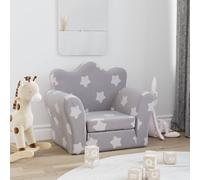 Vidaxl Canapé-Lit Pour Enfants Gris Clair Avec Étoiles Peluche Douce Gris