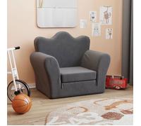 Canapé-lit pour Enfants, Lit de Jour avec Dossier et Accoudoirs, Lit d'Invité pour Tout-petits Chambre Salon, Anthracite Peluche Douce