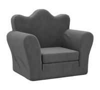 Canapé-lit pour Enfants, Lit de Jour avec Dossier et Accoudoirs, Lit d'Invité pour Tout-petits Chambre Salon, Anthracite Peluche Douce