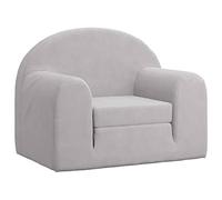 vidaXL Canapé-lit pour Enfants, Lit de Jour avec Dossier et Accoudoirs, Lit d'Invité pour Tout-Petits Chambre Salon, Gris Clair Peluche Douce