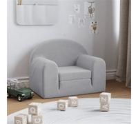vidaXL Canapé-lit pour Enfants, Lit de Jour avec Dossier et Accoudoirs, Lit d'Invité pour Tout-petits Chambre Salon, Gris Clair Peluche Douce 357017 Gris G