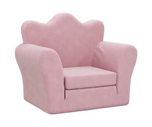 vidaXL Canapé-lit pour Enfants Rose Peluche Douce