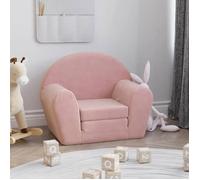vidaXL Canapé-lit pour enfants rose peluche douce 356997
