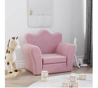 vidaXL Canapé-lit pour enfants rose peluche douce 357057