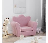 Vidaxl Canapé-Lit Pour Enfants Rose Peluche Douce Rose