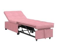 Vidaxl Canapé-Lit 3-En-1 En Velours Rose