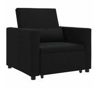 vidaXL Canapé Lit Simple avec des Roues Noir 90 x 165 x 87 cm Tissu, Canapé-lit Convertible, Fauteuil résistant, Assise Moderne pour Le Salon, Meuble Multi-usages, Parfait pour Vos invités