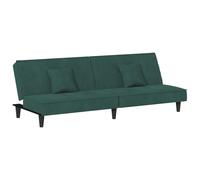 vidaXL Canapé-lit vert foncé Velours
