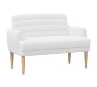 vidaXL Canapé Love Seat avec capitonnage en Boutons Blanc Tissu,