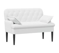 vidaXL Canapé Love Seat avec capitonnage en Boutons Blanc Tissu,