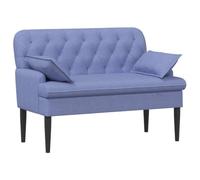 vidaXL Canapé Love Seat avec capitonnage en Boutons Bleu Denim Tissu