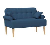 vidaXL Canapé Love Seat avec capitonnage en Boutons Bleu Tissu,