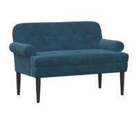 vidaXL Canapé Love Seat avec capitonnage en Boutons Bleu Velours,