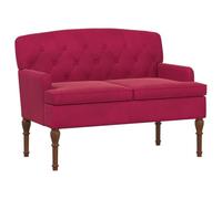 vidaXL Canapé Love Seat avec capitonnage en Boutons Bordeaux Velours, Canapé 2 Places rembourré, accoudoirs et Dossier de Soutien, Assise en Velours, Pieds tournés