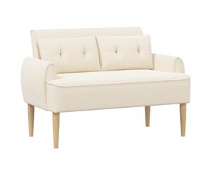 vidaXL Canapé Love Seat avec capitonnage en Boutons Crème Bouclé