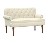 vidaXL Canapé Love Seat avec capitonnage en Boutons Crème Simili Cuir,