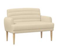 vidaXL Canapé Love Seat avec capitonnage en Boutons Crème Tissu,