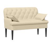 vidaXL Canapé Love Seat avec capitonnage en Boutons Crème Tissu,