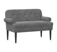 vidaXL Canapé Love Seat avec capitonnage en Boutons Gris foncé Velours,