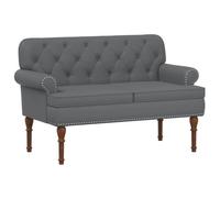 vidaXL Canapé Love Seat avec capitonnage en Boutons Gris Simili Cuir