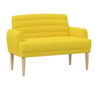 vidaXL Canapé Love Seat avec capitonnage en Boutons Jaune Clair Tissu,