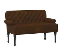 vidaXL Canapé Love Seat avec capitonnage en Boutons Marron Simili Daim,