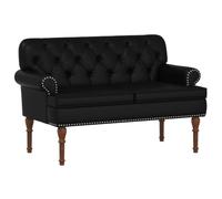 vidaXL Canapé Love Seat avec capitonnage en Boutons Noir Simili Cuir