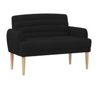 vidaXL Canapé Love Seat avec capitonnage en Boutons Noir Tissu,