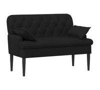 vidaXL Canapé Love Seat avec capitonnage en Boutons Noir Tissu,