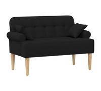 vidaXL Canapé Love Seat avec capitonnage en Boutons Noir Tissu,